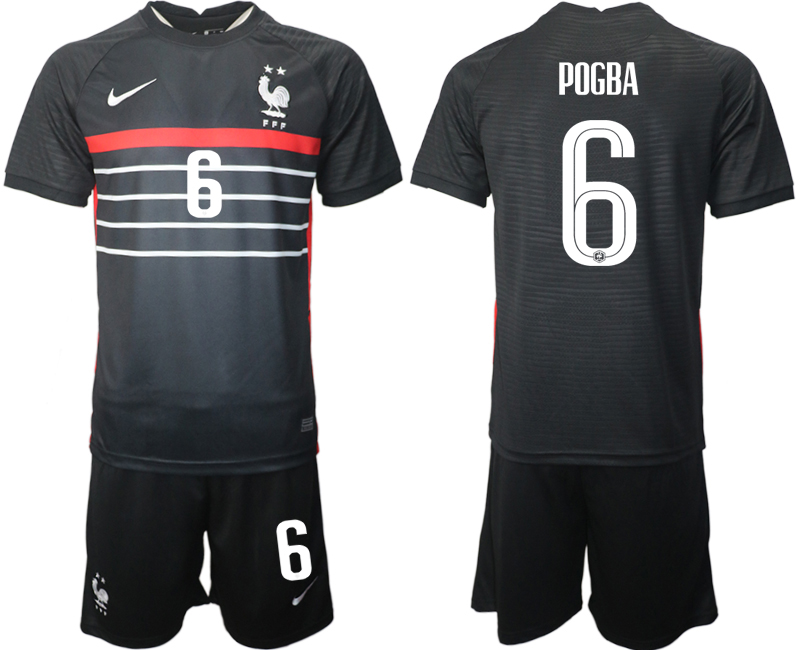 Men's France #6 Pogba Black 2022 FIFA World Cup Home Soccer Jersey Suit Men's France #6 Pogba Black 2022 FIFA World Cup Home Soccer Jersey Suit