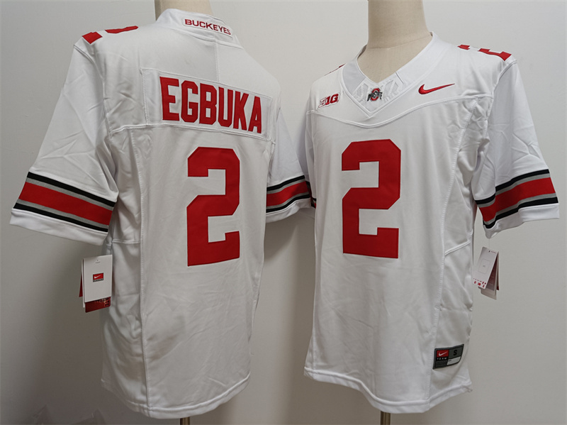 Men's Ohio State Buckeyes #2 Emeka Egbuka White F.U.S.E. Limited Stitched Jersey Men's Ohio State Buckeyes #2 Emeka Egbuka White F.U.S.E. Limited Stitched Jersey