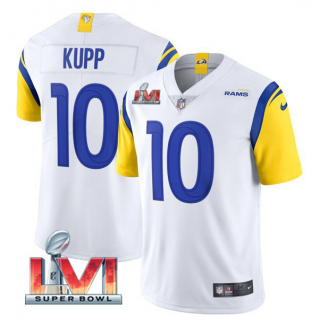 Youth Los Angeles Rams #10 Cooper Kupp 2022 White Super Bowl LVI Vapor Limited Stitched Jersey Youth Los Angeles Rams #10 Cooper Kupp 2022 White Super Bowl LVI Vapor Limited Stitched Jersey