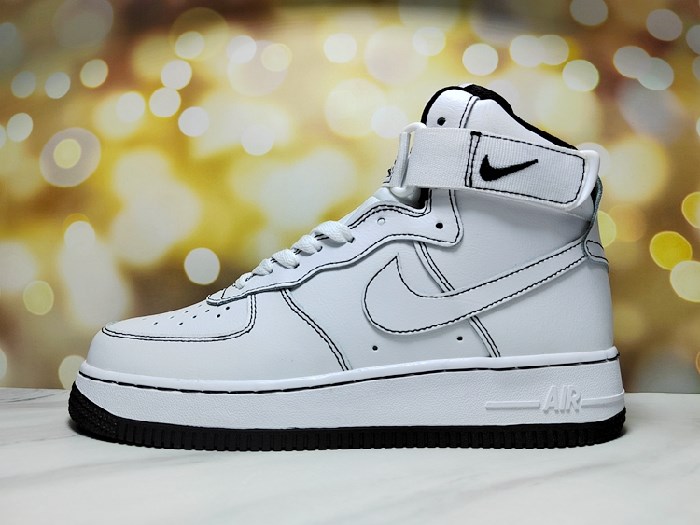 Men's Air Force 1 High Top White/Black Shoes 0240 Men's Air Force 1 High Top White/Black Shoes 0240