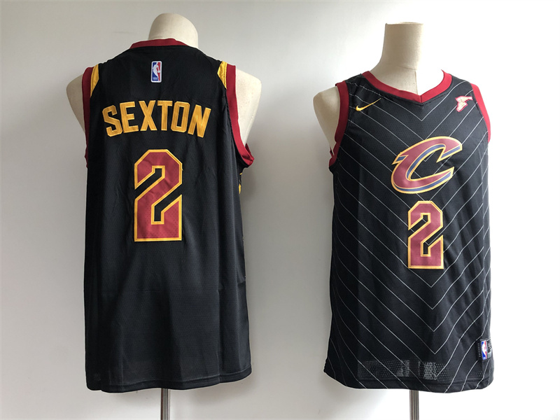 Men's Cleveland Cavaliers #2 Collin Sexton Black Statement Edition Swingman Stitched NBA Jersey Men's Cleveland Cavaliers #2 Collin Sexton Black Statement Edition Swingman Stitched NBA Jersey