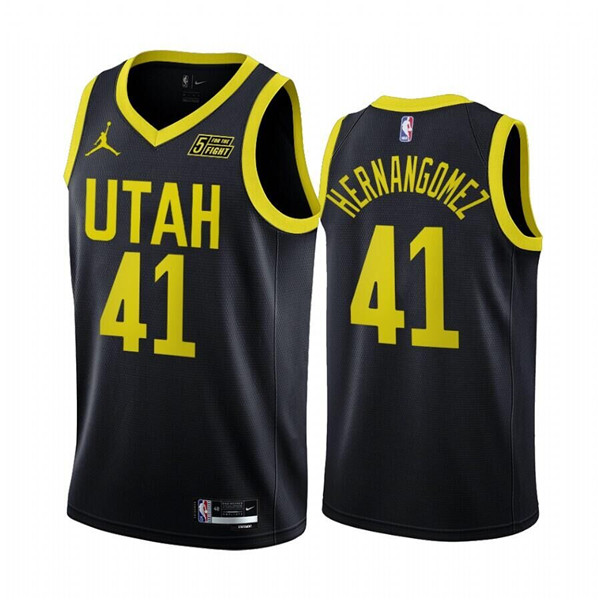 Men's Utah Jazz #41 Juancho Hernangómez 2022/23 Black Statement Edition Stitched Basketball Jersey Men's Utah Jazz #41 Juancho Hernangómez 2022/23 Black Statement Edition Stitched Basketball Jersey