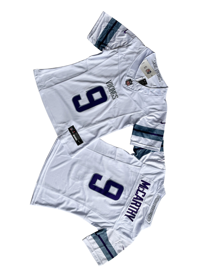 Women's Minnesota Vikings #9 J.J. McCarthy White 2024 F.U.S.E Winter Warrior Limited Stitched Jersey(Run Small) Women's Minnesota Vikings #9 J.J. McCarthy White 2024 F.U.S.E Winter Warrior Limited Stitched Jersey(Run Small)