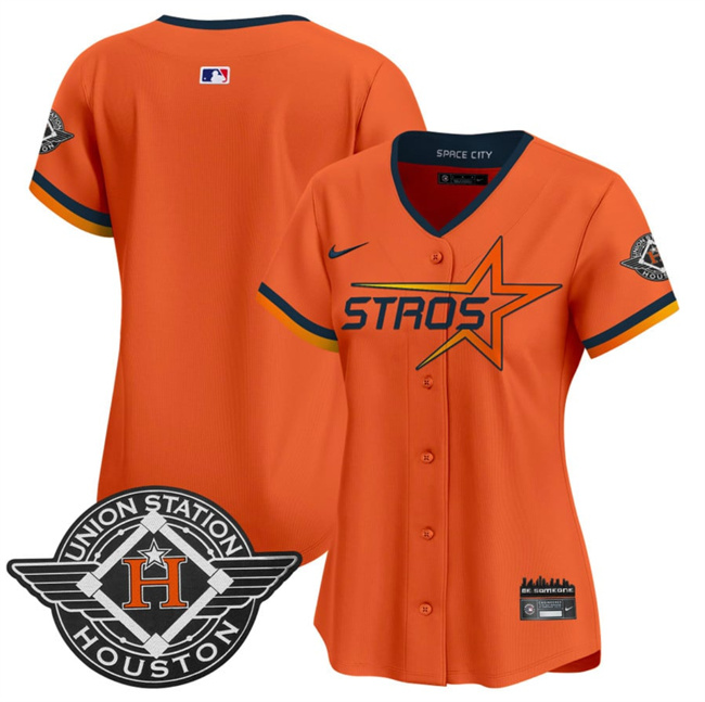 Women's Houston Astros Blank Orange 2025 City Connect Limited Stitched Baseball Jersey(Run Small) Women's Houston Astros Blank Orange 2025 City Connect Limited Stitched Baseball Jersey(Run Small)