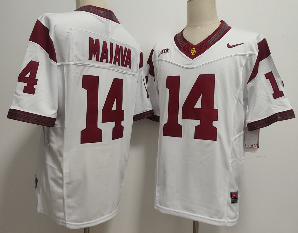 Men's USC Trojans #14 Jayden Maiava 2025 F.U.S.E. White Stitched Jersey