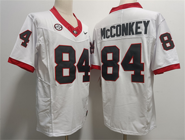 Georgia Bulldogs #84 Ladd McConkey White Stitched Jersey Georgia Bulldogs #84 Ladd McConkey White Stitched Jersey