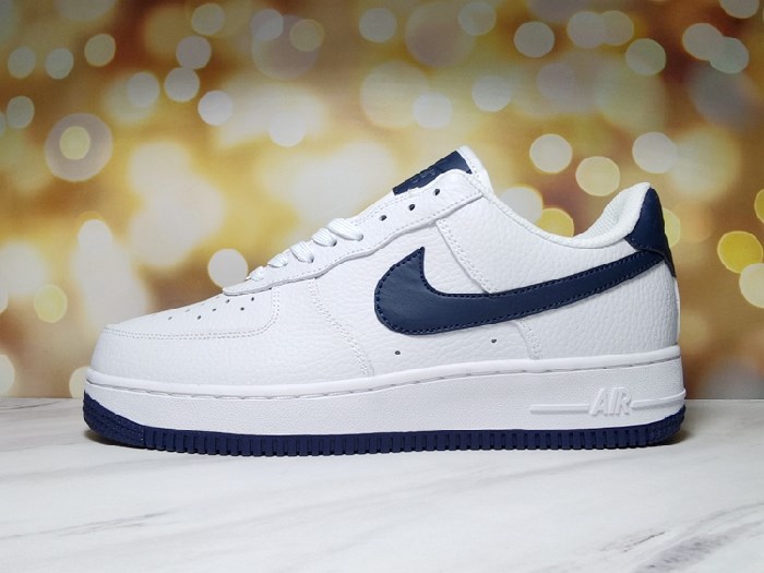 Men's Air Force 1 Low White/Navy Shoes 0160 Men's Air Force 1 Low White/Navy Shoes 0160