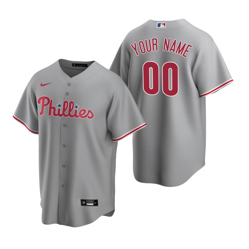 Youth Philadelphia Phillies Active Player Custom Grey Cool Base Stitched Baseball Jersey Youth Philadelphia Phillies Active Player Custom Grey Cool Base Stitched Baseball Jersey