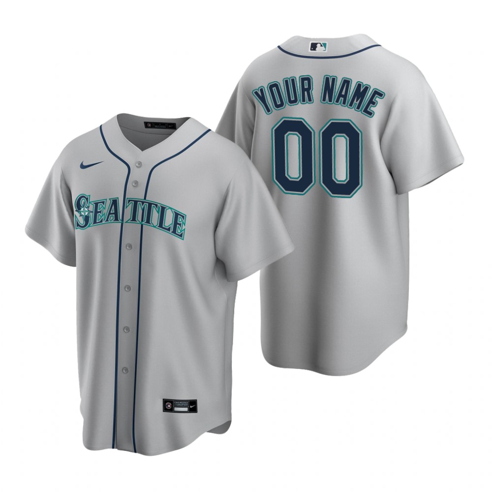 Youth Seattle Mariners Active Player Custom Grey Cool Base Stitched Baseball Jersey Youth Seattle Mariners Active Player Custom Grey Cool Base Stitched Baseball Jersey