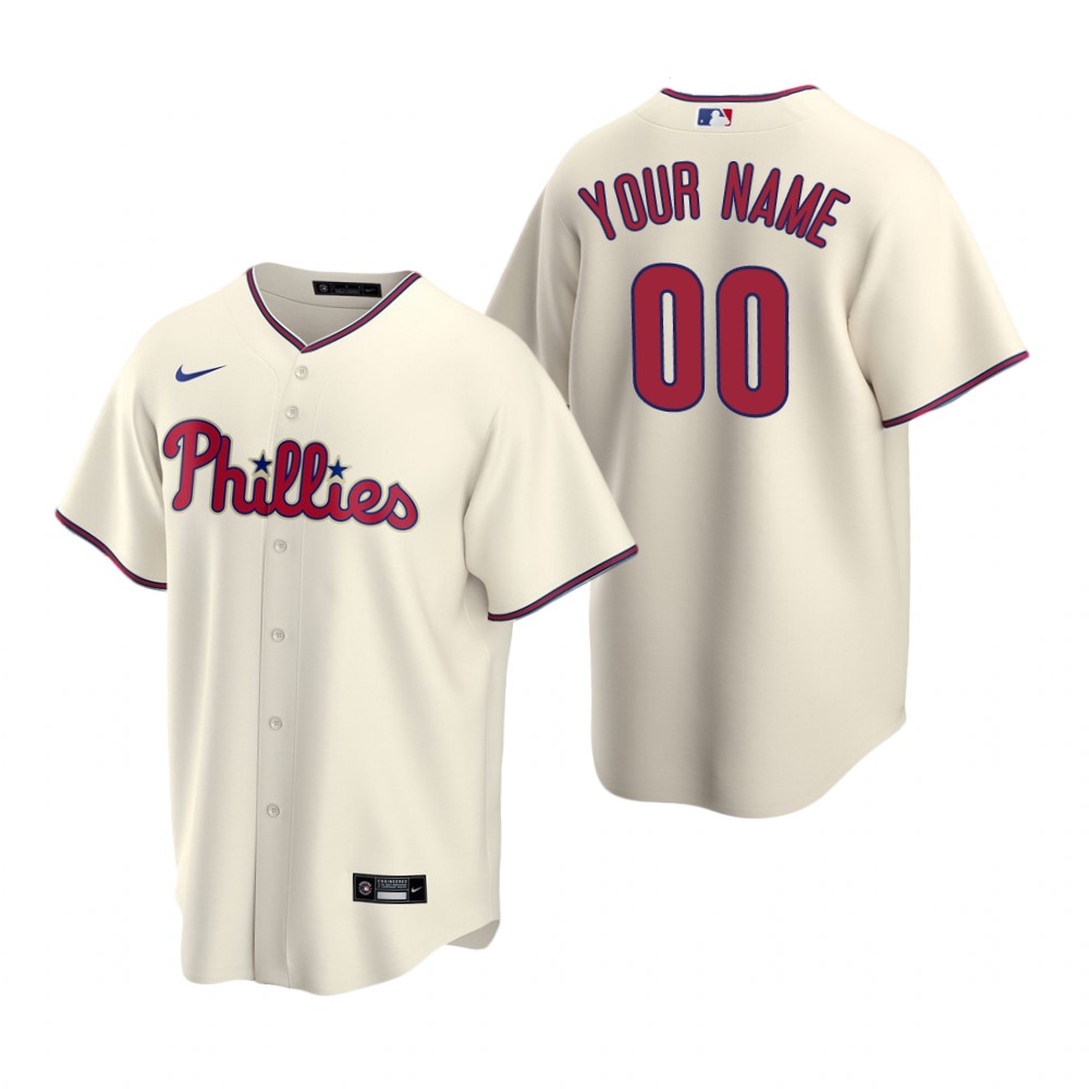 Youth Philadelphia Phillies Active Player Custom Cream Cool Base Stitched Baseball Jersey Youth Philadelphia Phillies Active Player Custom Cream Cool Base Stitched Baseball Jersey