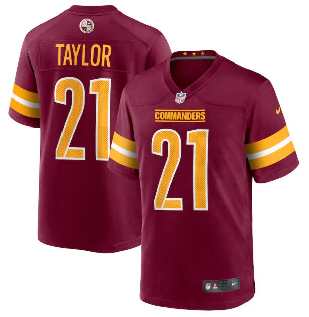 Men's Washington Commanders #21 Sean Taylor 2022 Burgundy Game Stitched Jersey Men's Washington Commanders #21 Sean Taylor 2022 Burgundy Game Stitched Jersey