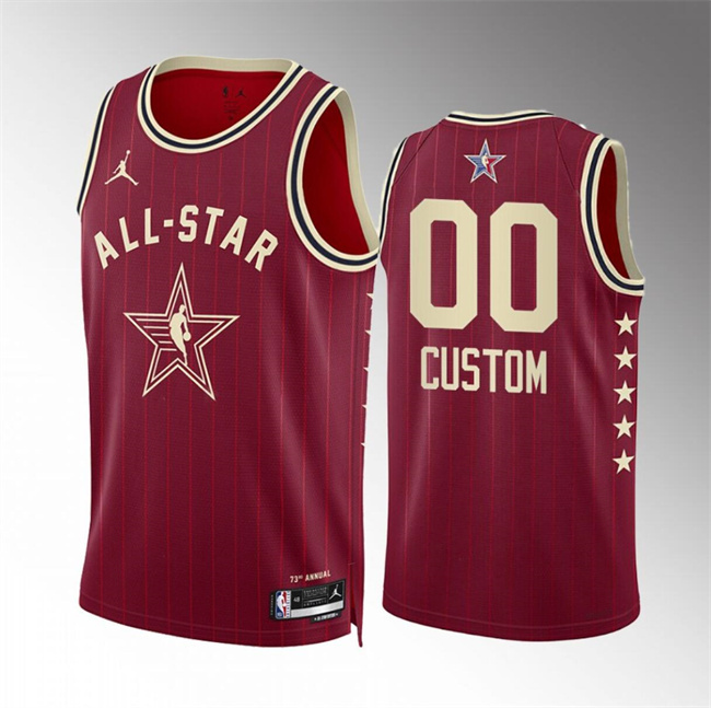 Men's 2024 All-Star Active Player Custom Crimson Game Swingman Stitched Basketball Jersey Men's 2024 All-Star Active Player Custom Crimson Game Swingman Stitched Basketball Jersey
