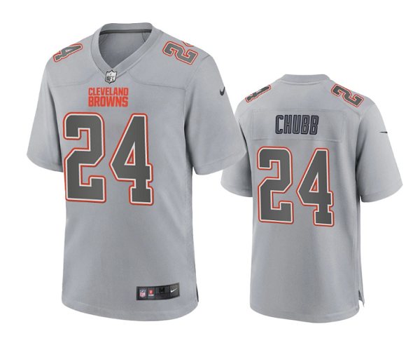 Women's Cleveland Browns #24 Nick Chubb Grey Atmosphere Fashion Stitched Game Jersey(Run Small) Women's Cleveland Browns #24 Nick Chubb Grey Atmosphere Fashion Stitched Game Jersey(Run Small)