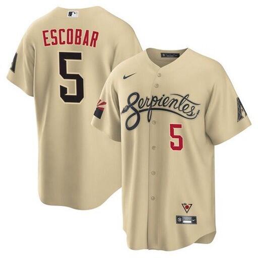 Men's Arizona Diamondbacks #5 Eduardo Escobar 2021 Gold City Connect Cool Base Stitched MLB Jersey Men's Arizona Diamondbacks #5 Eduardo Escobar 2021 Gold City Connect Cool Base Stitched MLB Jersey