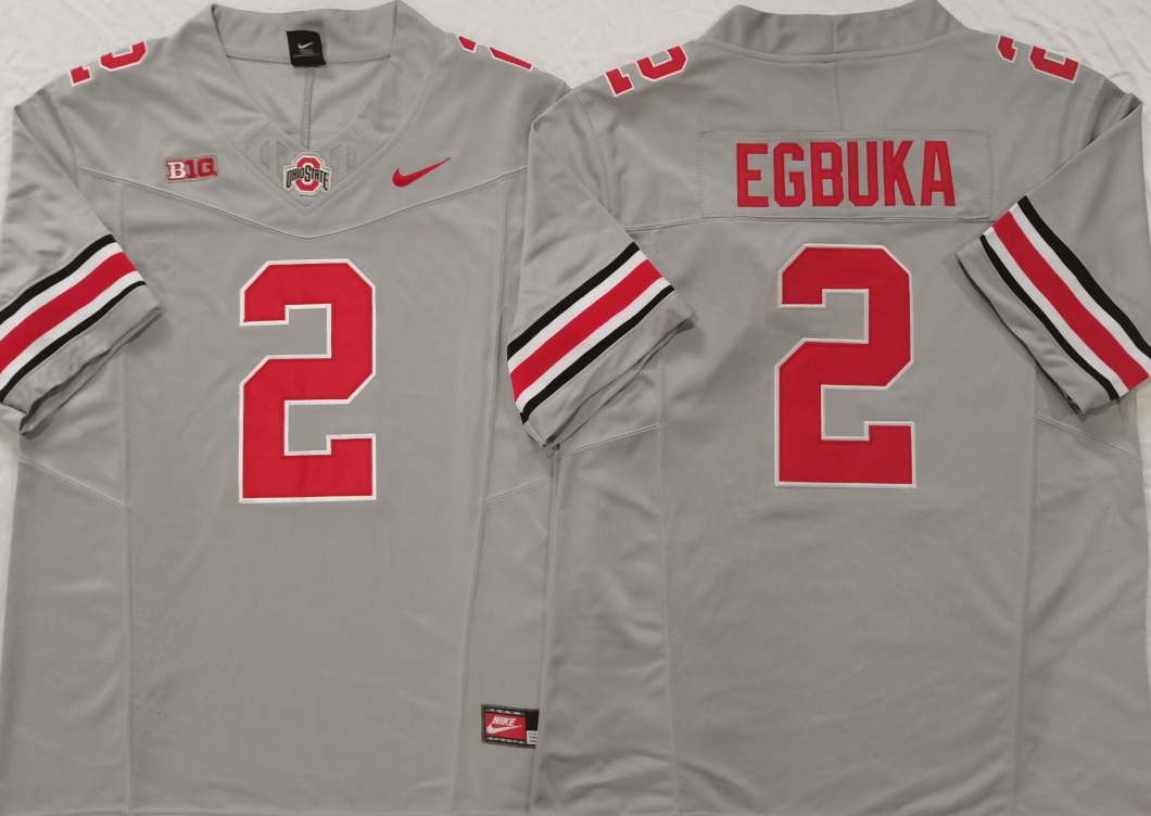 Men's Ohio State Buckeyes #2 Emeka Egbuka Grey F.U.S.E. Limited Stitched Jersey Men's Ohio State Buckeyes #2 Emeka Egbuka Grey F.U.S.E. Limited Stitched Jersey