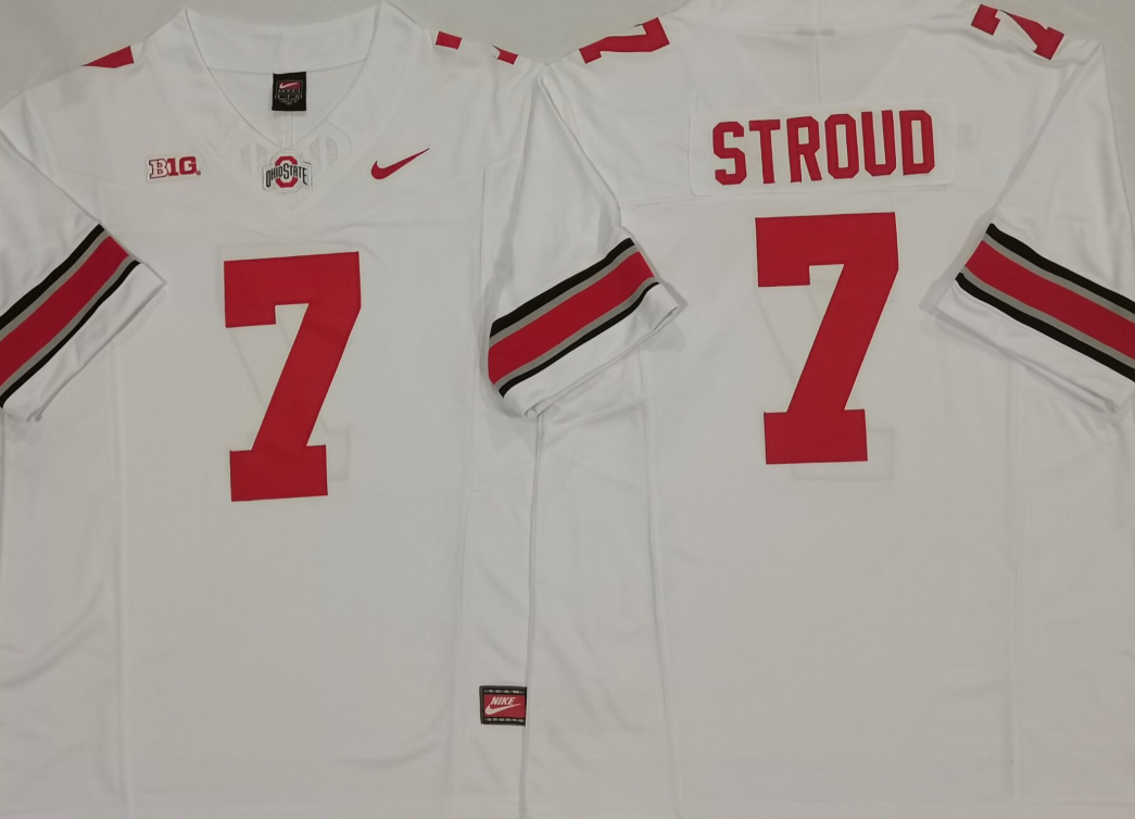 Men's Ohio State Buckeyes #7 C.J. Stroud White F.U.S.E. Limited Stitched Jersey Men's Ohio State Buckeyes #7 C.J. Stroud White F.U.S.E. Limited Stitched Jersey