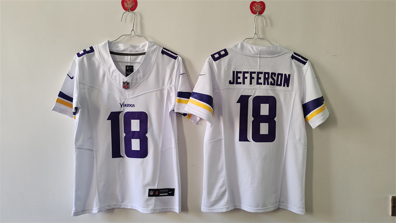 Women's Minnesota Vikings #18 Justin Jefferson White F.U.S.E Vapor Untouchable Limited Stitched Jersey(Run Small) Women's Minnesota Vikings #18 Justin Jefferson White F.U.S.E Vapor Untouchable Limited Stitched Jersey(Run Small)