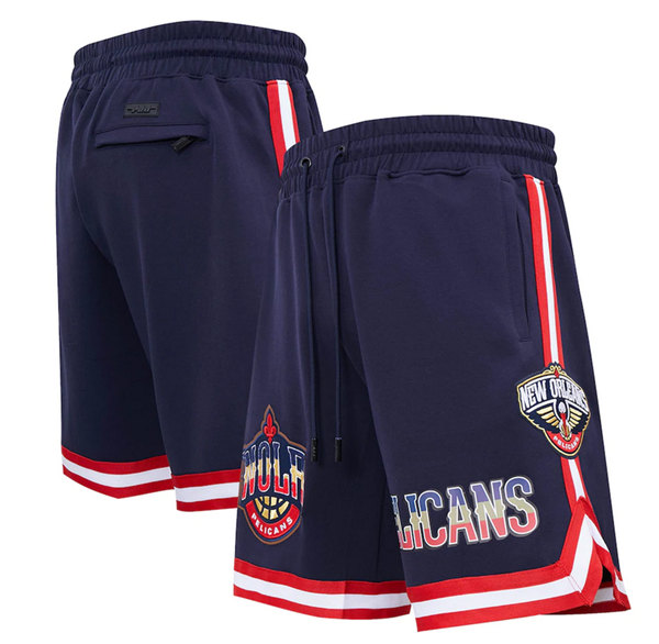Men's New Orleans Pelicans Navy Shorts(Run Small) Men's New Orleans Pelicans Navy Shorts(Run Small)