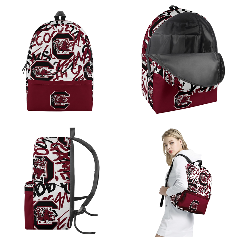 South Carolina Gamecocks All Over Print  Polyester Backpack 001