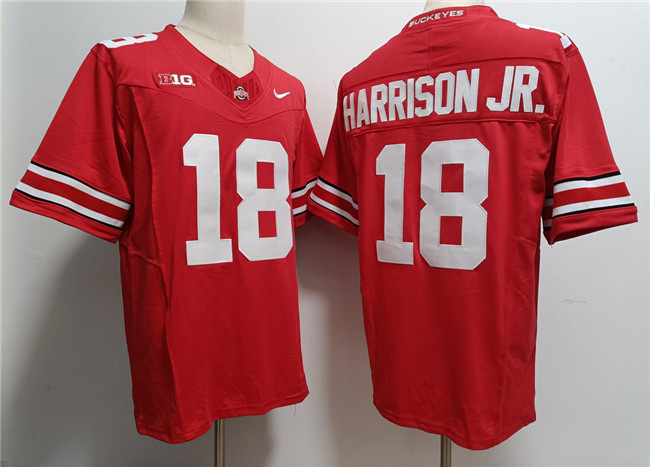Men's Ohio State Buckeyes #18 Marvin Harrison JR. Red 2023 F.U.S.E. Limited Stitched Jersey Men's Ohio State Buckeyes #18 Marvin Harrison JR. Red 2023 F.U.S.E. Limited Stitched Jersey