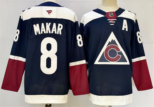 Men's Colorado Avalanche #8 Cale Makar Navy 2024-25 Alternate Stitched Jersey