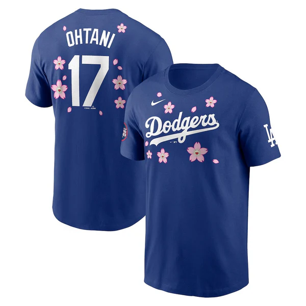 Men's Los Angeles Dodgers #17 Shohei Ohtani Royal 2025 Tokyo Series Name & Number T-Shirt Men's Los Angeles Dodgers #17 Shohei Ohtani Royal 2025 Tokyo Series Name & Number T-Shirt