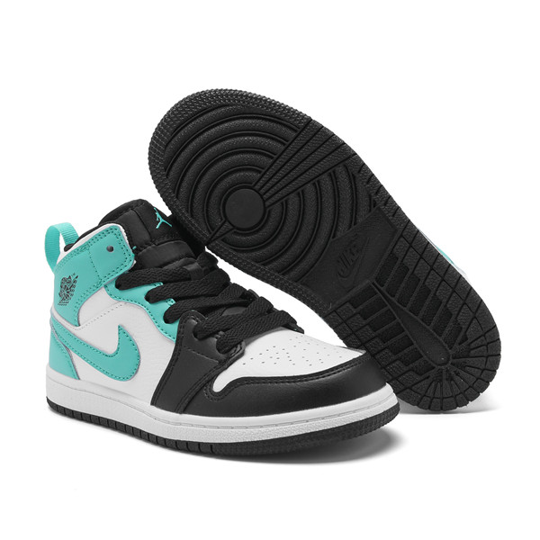 Youth Running Weapon Air Jordan 1 White/Black Shoes 10036