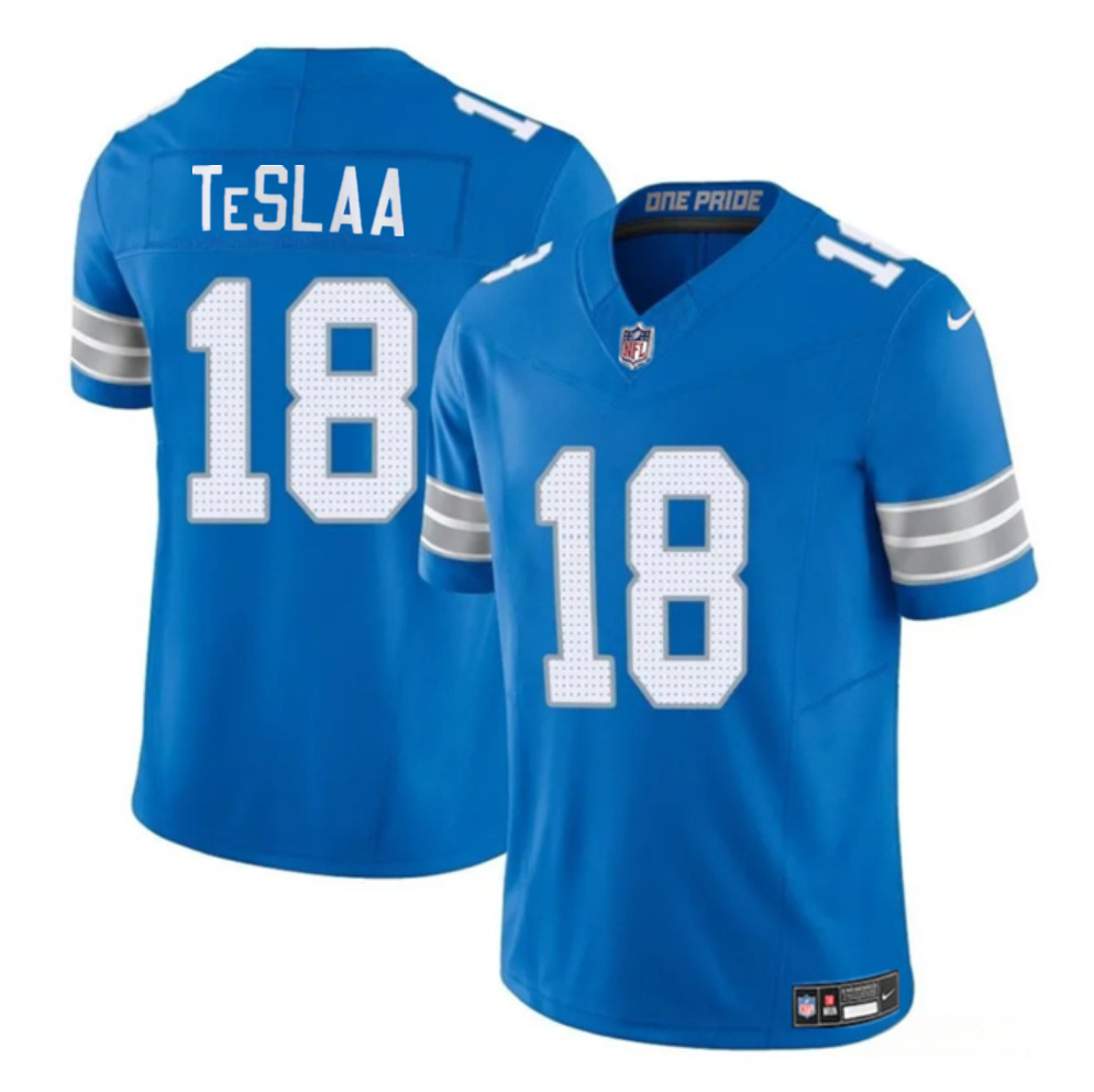 Youth Detroit Lions #18 Isaac TeSlaa Blue 2025 Draft F.U.S.E. Vapor Limited Stitched Jersey
