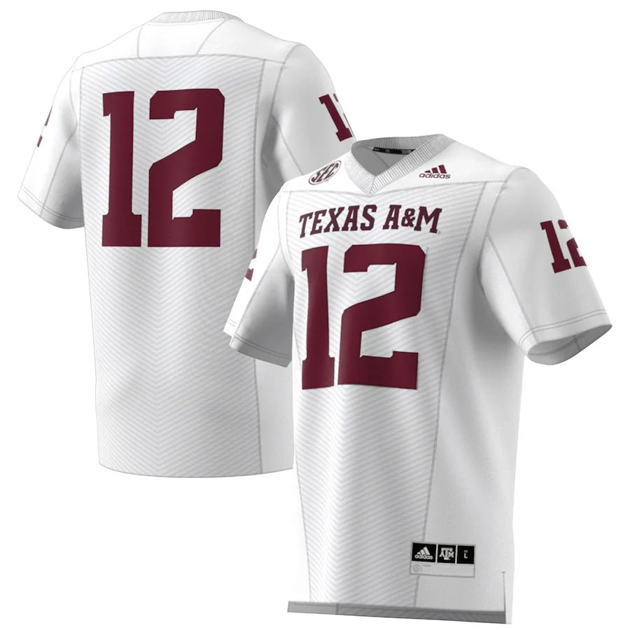 Men's White Texas A&M  Aggies Custom jersey