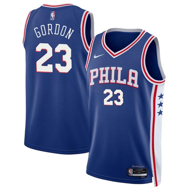 Men's Philadelphia 76ers #23 Eric Gordon Royal Icon Edition Stitched Jersey Men's Philadelphia 76ers #23 Eric Gordon Royal Icon Edition Stitched Jersey