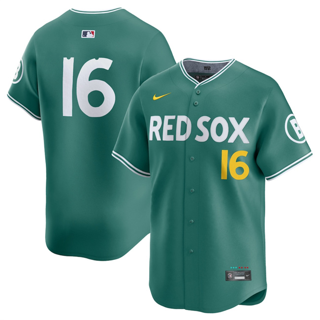 Men's Boston Red Sox #16 Jarren Duran Green 2025 City Connect Limited Stitched Baseball Jersey Men's Boston Red Sox #16 Jarren Duran Green 2025 City Connect Limited Stitched Baseball Jersey