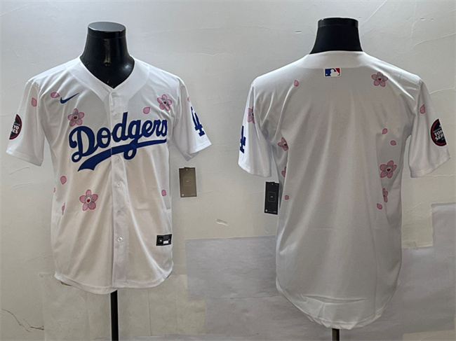 Men's Los Angeles Dodgers Blank White 2025 Tokyo Series Limited Stitched Baseball Jersey Men's Los Angeles Dodgers Blank White 2025 Tokyo Series Limited Stitched Baseball Jersey