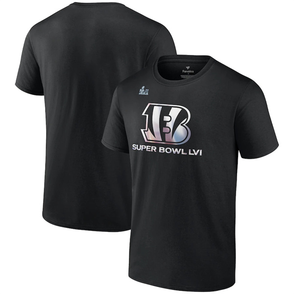 Men's Cincinnati Bengals 2022 Black Super Bowl LVI Champions T-Shirt Men's Cincinnati Bengals 2022 Black Super Bowl LVI Champions T-Shirt