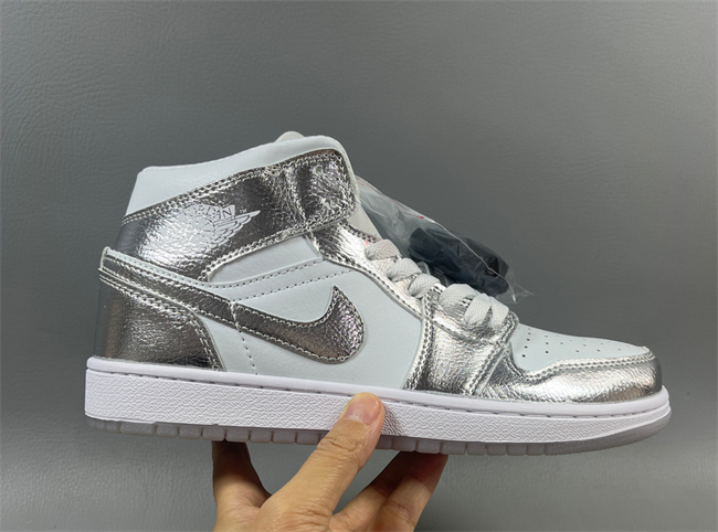 Women RunningWomen Running Weapon Air Jordan 1 White/Sliver Shoes 523