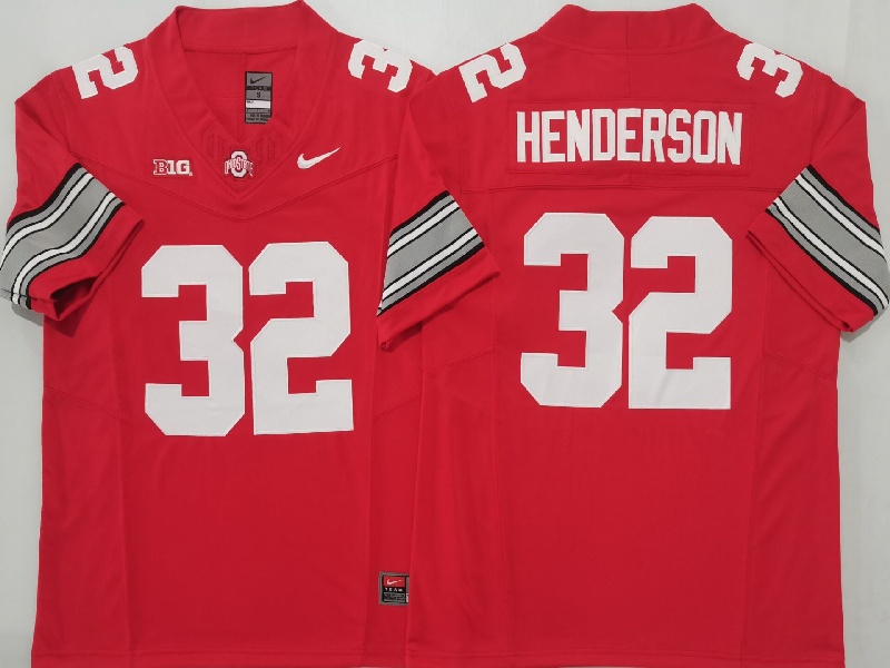 Men's Ohio State Buckeyes #32 TreVeyon Henderson Red 2025 F.U.S.E. Limited Stitched Jersey Men's Ohio State Buckeyes #32 TreVeyon Henderson Red 2025 F.U.S.E. Limited Stitched Jersey
