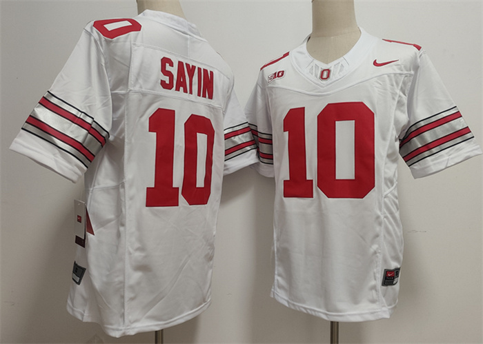 Men's Ohio State Buckeyes #10 Julian Sayin White F.U.S.E. Limited Stitched Jersey