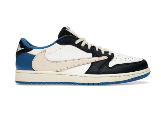 Men's Running Weapon Air Jordan 1 White/Blue/Black Shoes 0749
