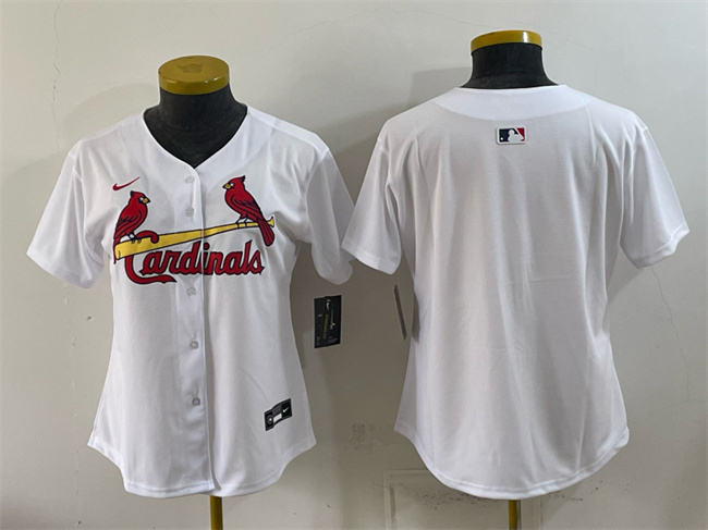 Women's St. Louis Cardinals Blank White Limited Stitched Baseball Jersey(Run Small)