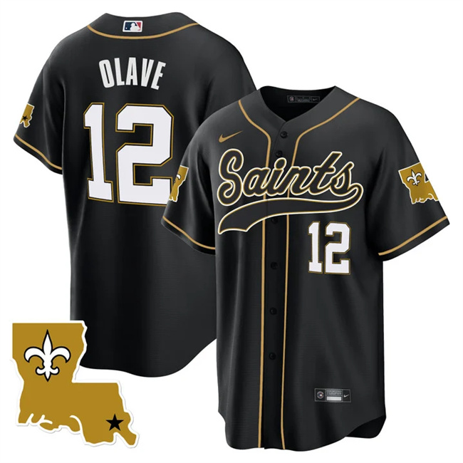 Youth New Orleans Saints Active Player Custom Black 1987 Legacy Cool Base Stitched Baseball Jersey