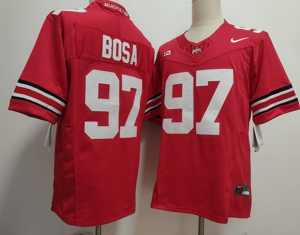 Men's Ohio State Buckeyes #97 Nick Bosa Red 2025 F.U.S.E. Limited Stitched Jersey Men's Ohio State Buckeyes #97 Nick Bosa Red 2025 F.U.S.E. Limited Stitched Jersey