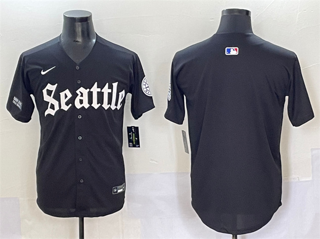Men's Seattle Mariners Blank Black 'Deep Sea Gothic Edition' Vapor Premier Limited Stitched Baseball Jersey Men's Seattle Mariners Blank Black 'Deep Sea Gothic Edition' Vapor Premier Limited Stitched Baseball Jersey