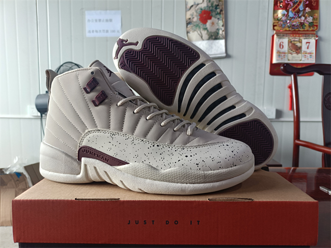 Men's Running weapon Air Jordan 12 White Shoes 0106