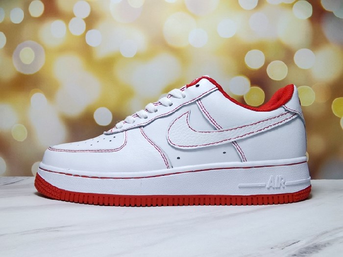 Men's Air Force 1 Low White/Red Shoes 0203 Men's Air Force 1 Low White/Red Shoes 0203