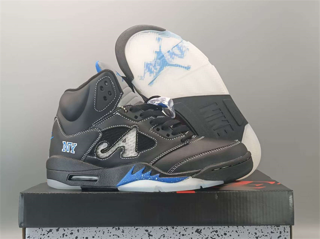 Women's Running Weapon Air Jordan 5 Black Shoes 025