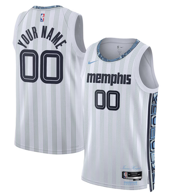 Men's Memphis Grizzlies Active Player Custom White 2025/26 City Edition Swingman Basketball Jersey