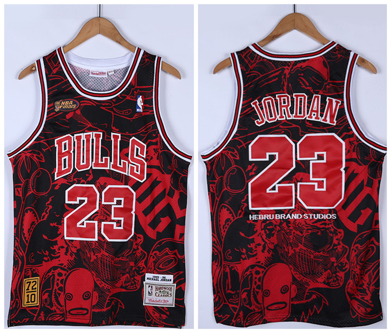 Men's Chicago Bulls #23 Michael Jordan Red/Black 1995-96 Throwback Stitched Jersey Men's Chicago Bulls #23 Michael Jordan Red/Black 1995-96 Throwback Stitched Jersey