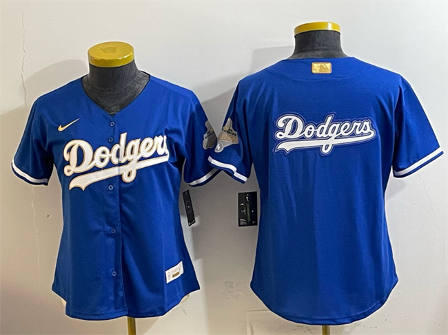 Women's Los Angeles Dodgers Team Big Logo Royal 2026 Alternate Gold Collection Stadium Stitched Baseball Jersey(Run Small) Women's Los Angeles Dodgers Team Big Logo Royal 2026 Alternate Gold Collection Stadium Stitched Baseball Jersey(Run Small)