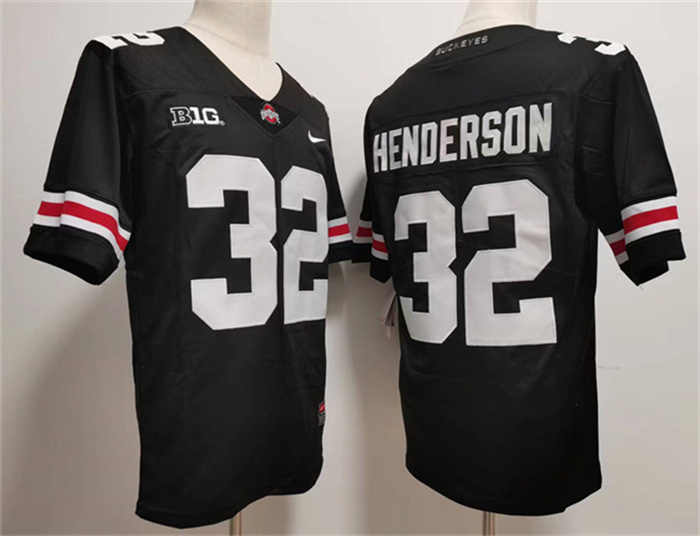 Men's Ohio State Buckeyes #32 TreVeyon Henderson Black 2023 F.U.S.E. Limited Stitched Jersey Men's Ohio State Buckeyes #32 TreVeyon Henderson Black 2023 F.U.S.E. Limited Stitched Jersey