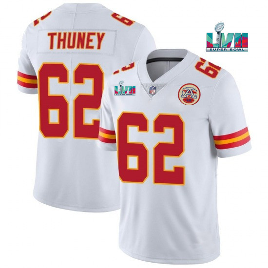 Women's Kansas City Chiefs #62 Joe Thuney White Super Bowl LVII Patch Vapor Stitched Jersey(Run Small) Women's Kansas City Chiefs #62 Joe Thuney White Super Bowl LVII Patch Vapor Stitched Jersey(Run Small)