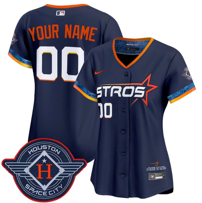 Women's Houston Astros Active Player Custom Navy 2025 City Connect Limited Stitched Baseball Jersey(Run Small) Women's Houston Astros Active Player Custom Navy 2025 City Connect Limited Stitched Baseball Jersey(Run Small)